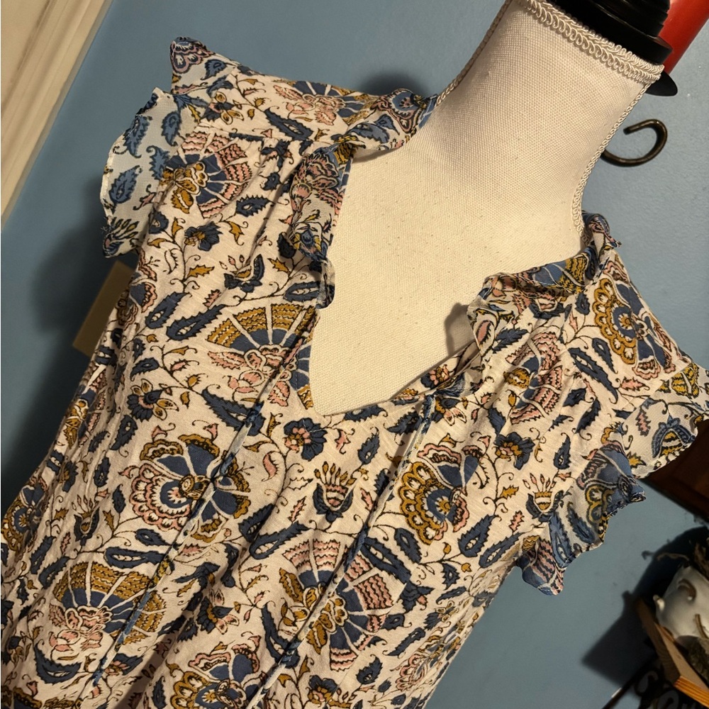 Lucky Brand, Floral, Ruffle Top - Picture 2 of 8